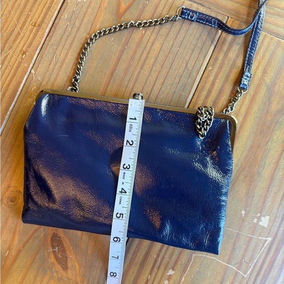 Hobo International Leanne clutch crossbody bag Purse/Wallet Blue Patent Leather - Picture 16 of 17